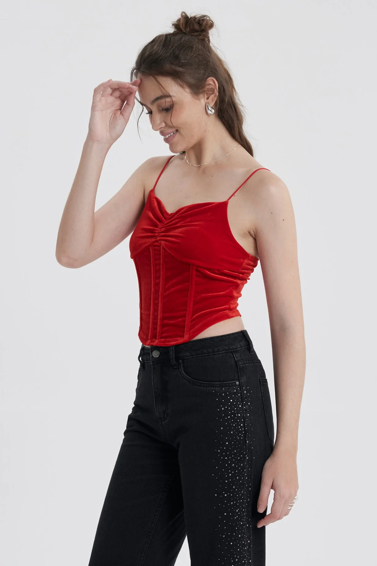 Peto Mujer Velvet Rojo Oscuro - Image 2