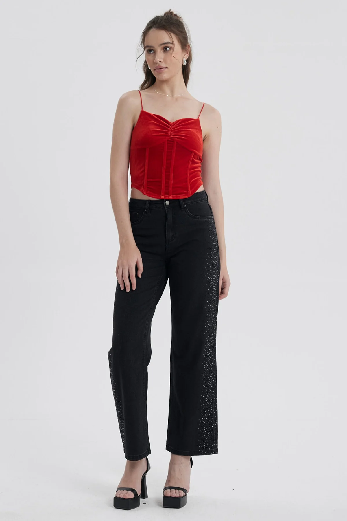 Peto Mujer Velvet Rojo Oscuro - Image 4