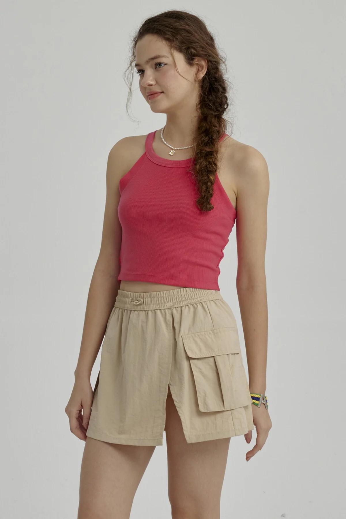 Peto Niña Rib Cuello Halter Fucsia - Image 2