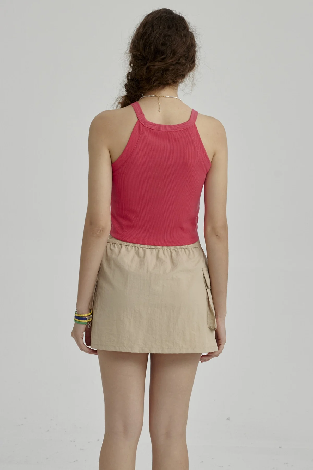 Peto Niña Rib Cuello Halter Fucsia - Image 3