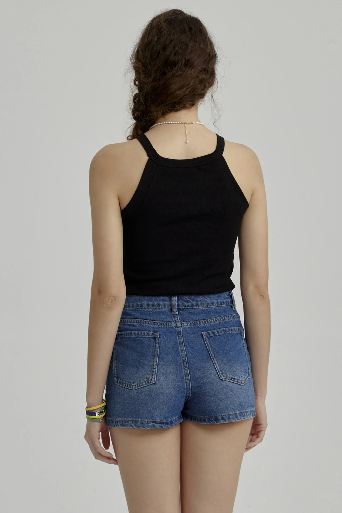 Peto Niña Rib Cuello Halter Negro - Image 3