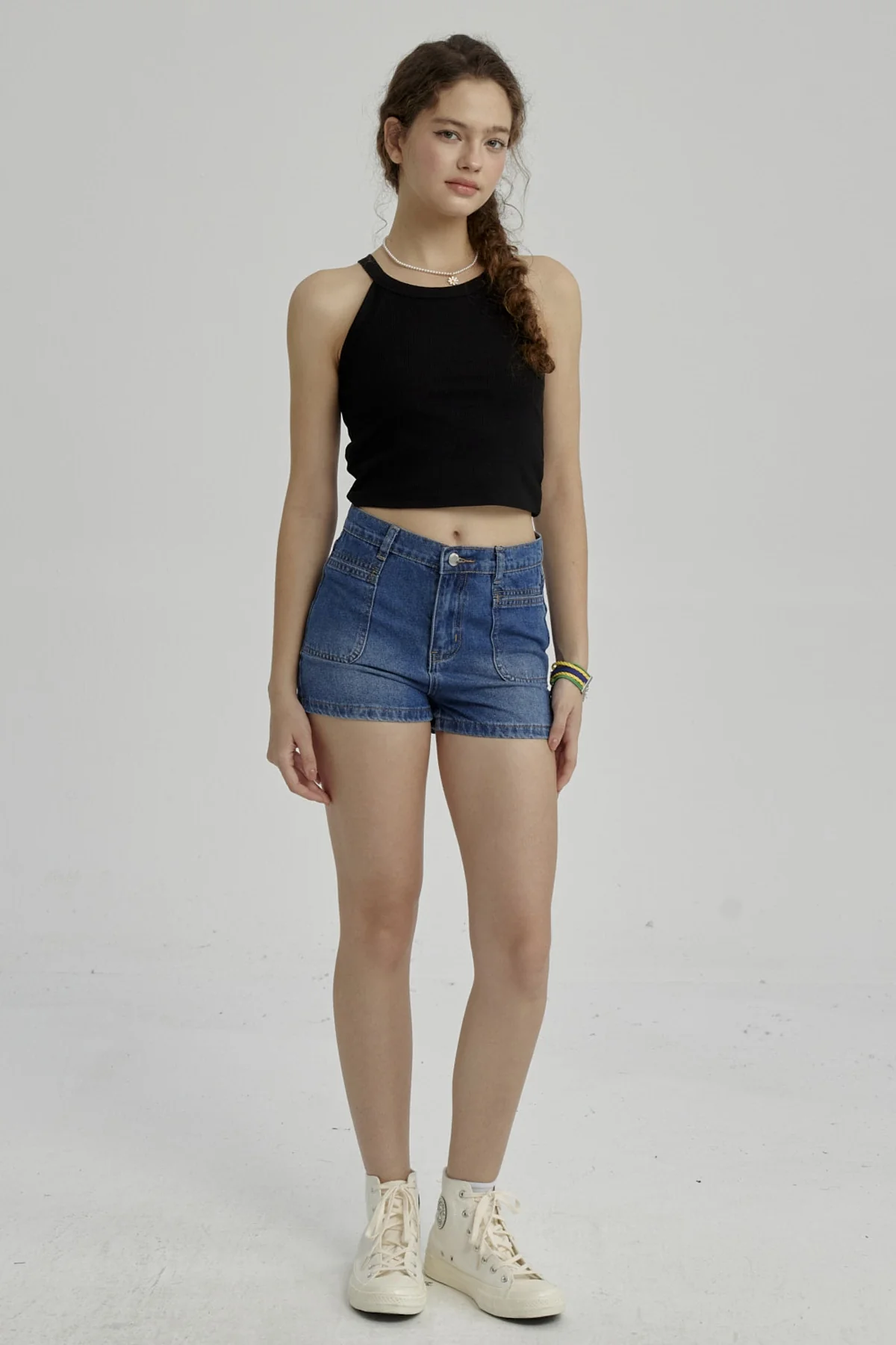 Peto Niña Rib Cuello Halter Negro - Image 4