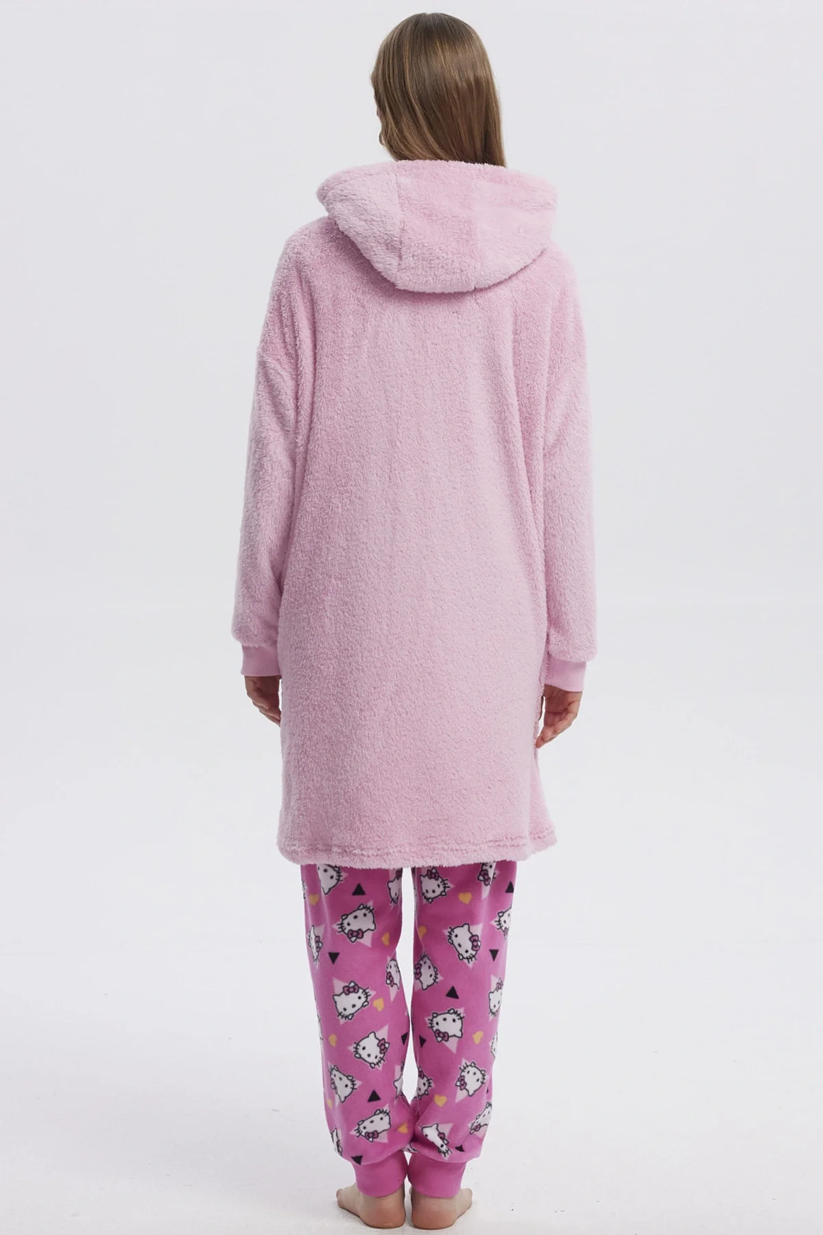 Pijama Mujer Largo Polar Hello Kitty Rosado - Image 3