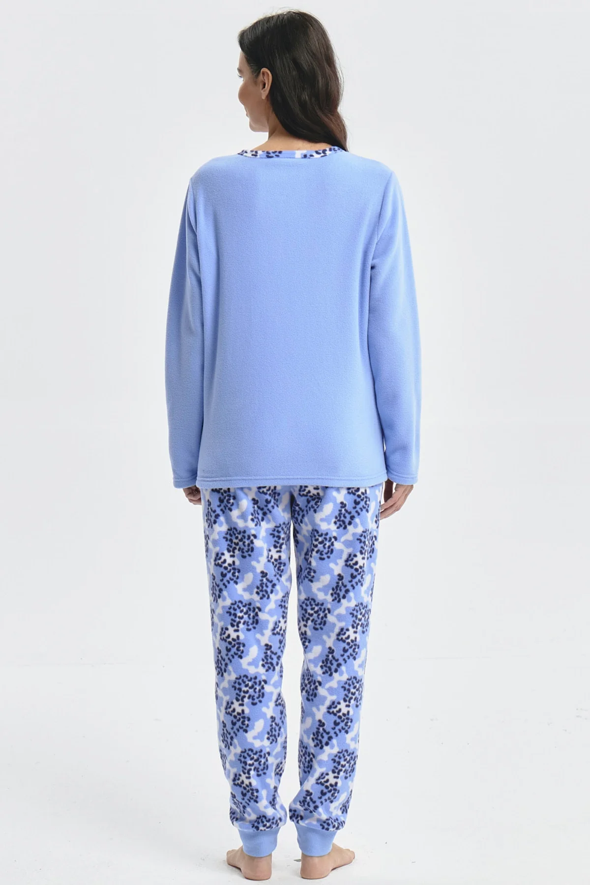 Pijama Mujer Pijama Polera Y Pantalón Celeste - Image 3