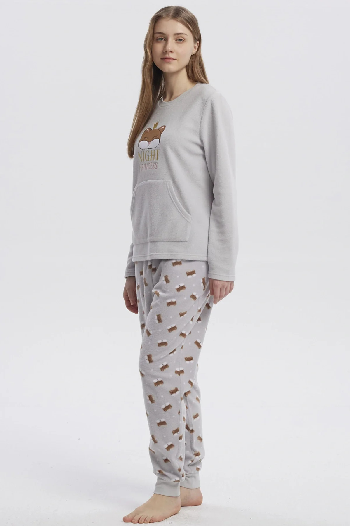 Pijama Mujer Pijama Polera Y Pantalón Gris - Image 2