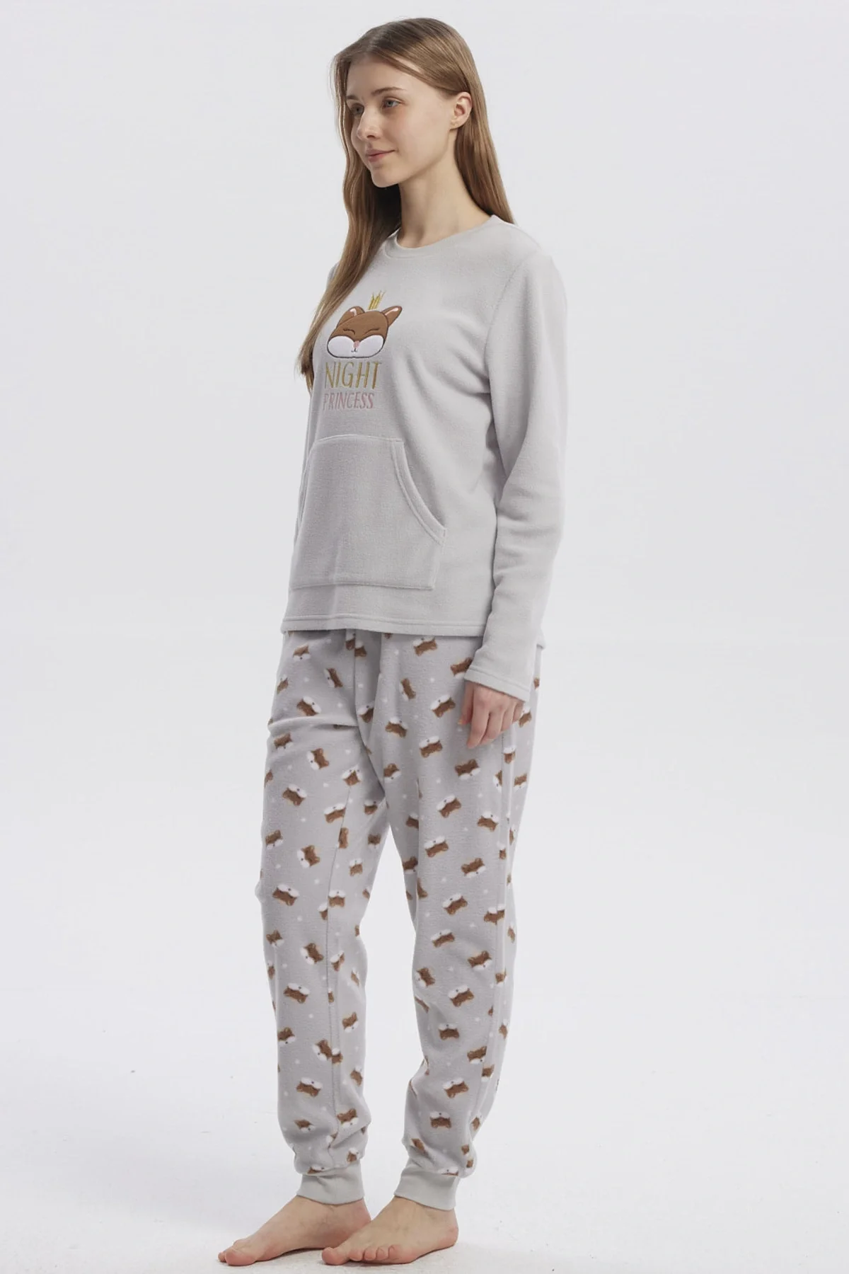 Pijama Mujer Pijama Polera Y Pantalón Gris - Image 4