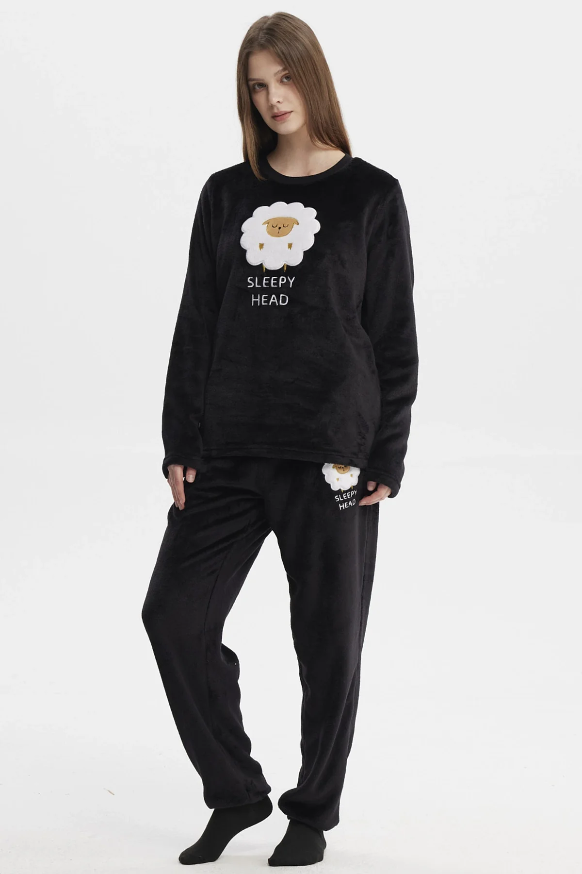 Pijama Mujer Pijama Polera Y Pantalón Negro - Image 2