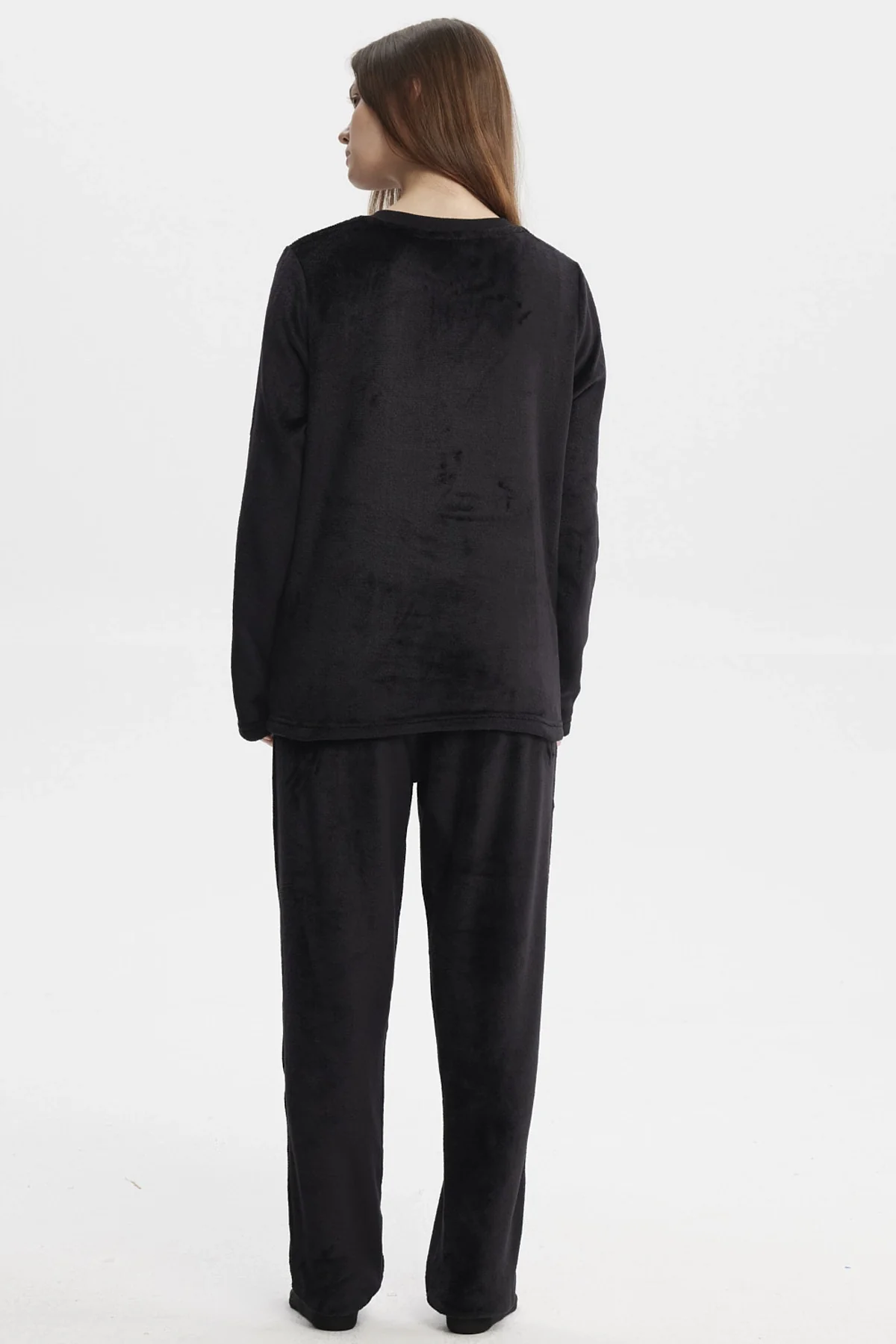Pijama Mujer Pijama Polera Y Pantalón Negro - Image 3