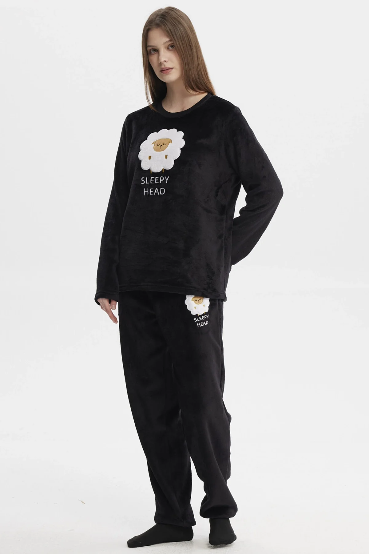 Pijama Mujer Pijama Polera Y Pantalón Negro - Image 4