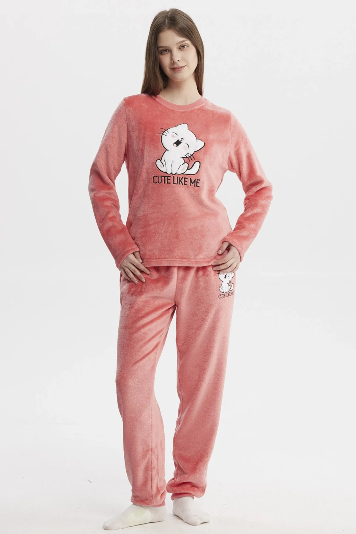 Pijama Mujer Pijama Polera Y Pantalón Rosado - Image 4