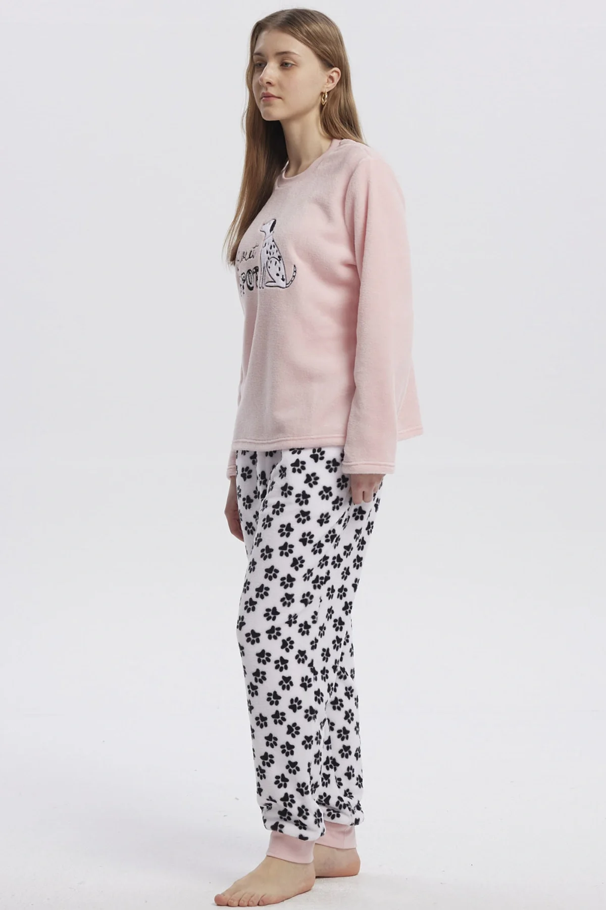Pijama Mujer Pijama Polera Y Pantalón Rosado - Image 3