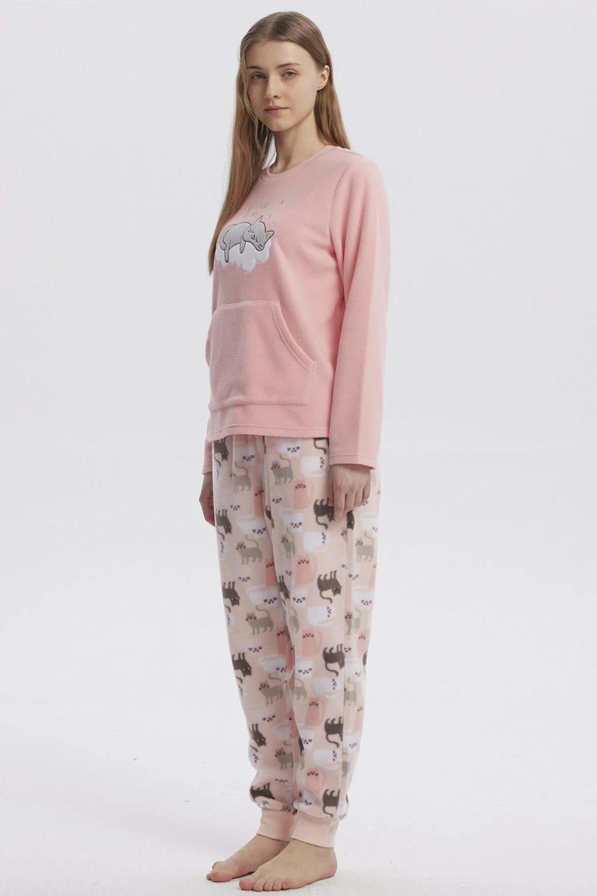 Pijama Mujer Pijama Polera Y Pantalón Rosado - Image 2