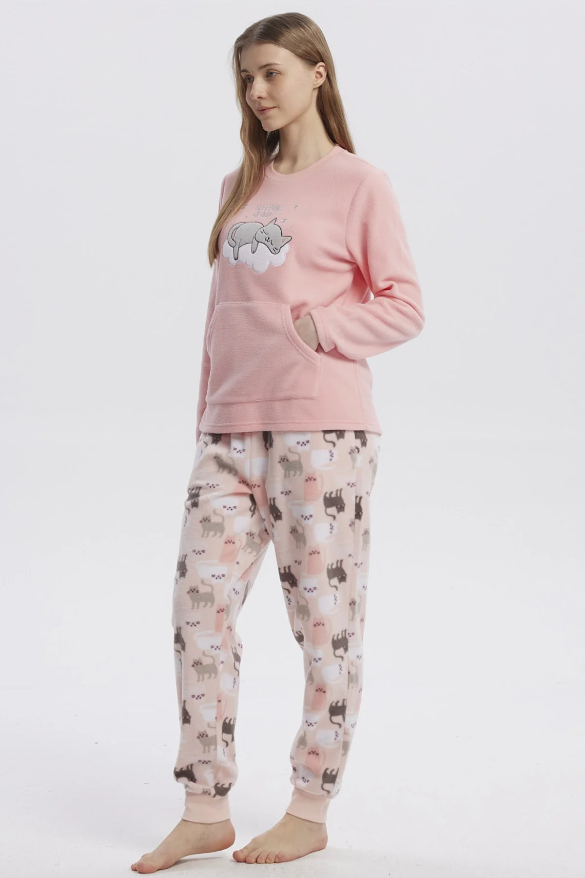 Pijama Mujer Pijama Polera Y Pantalón Rosado - Image 4