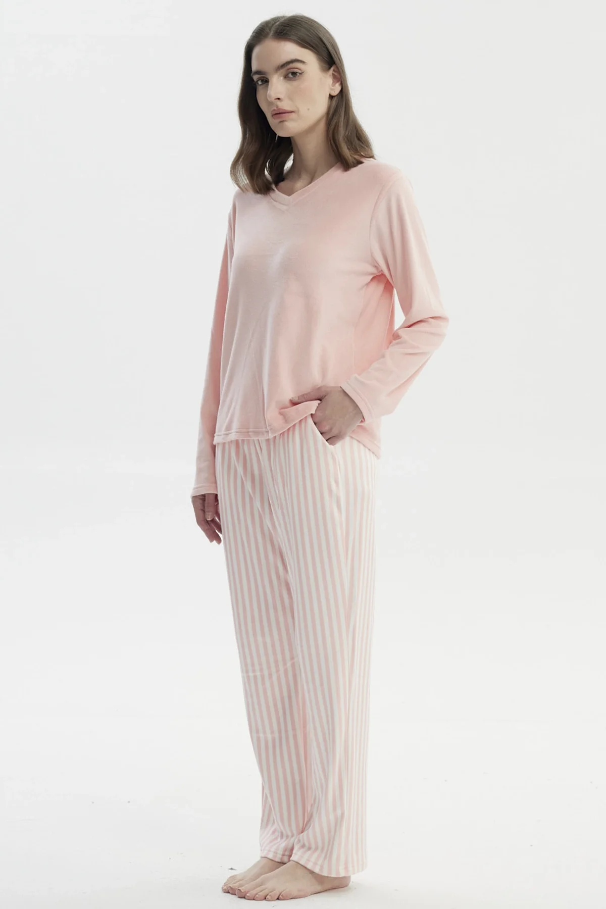 Pijama Mujer Polera Y Pantalón Rosado - Image 2