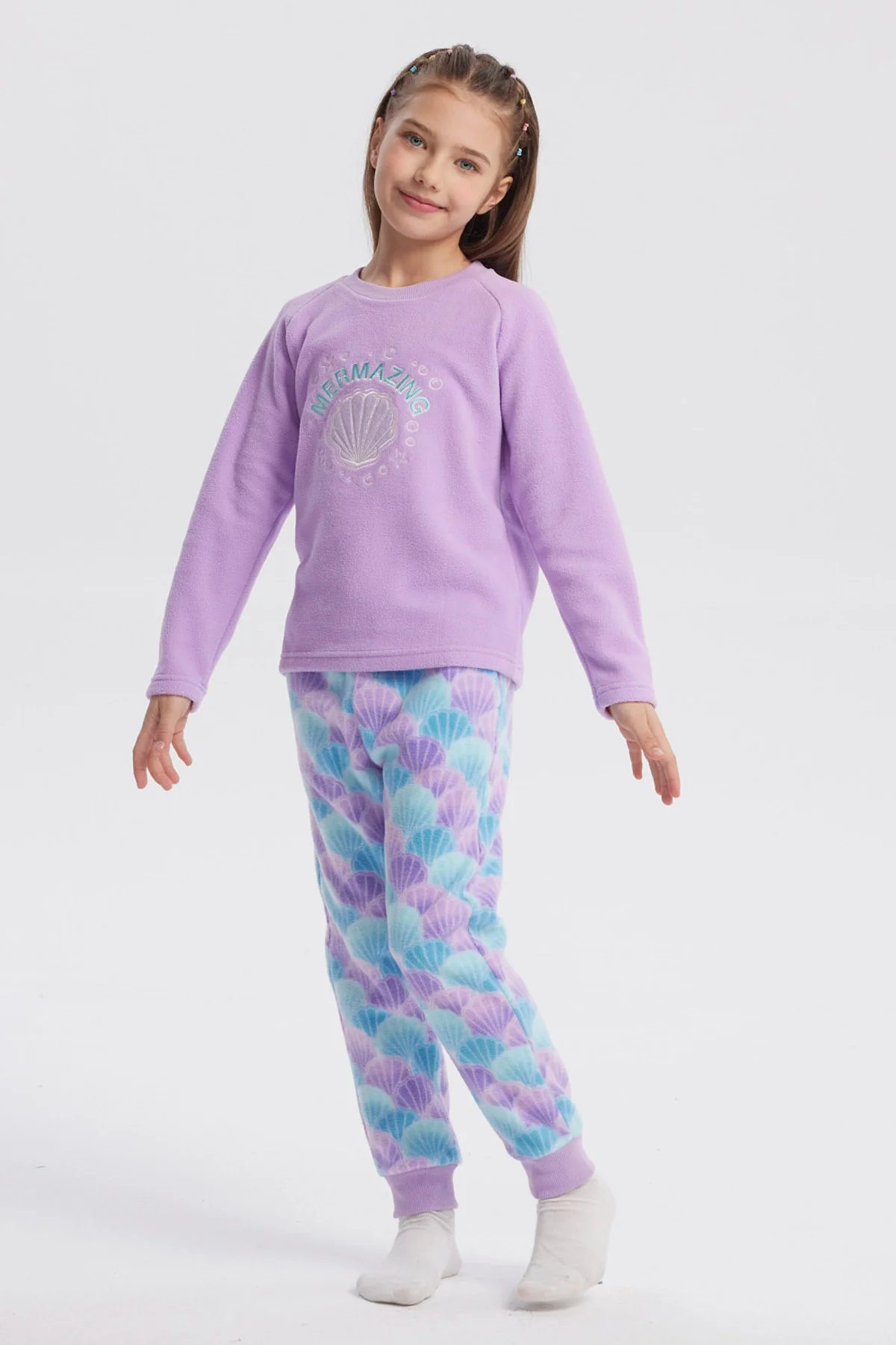 Pijama Niña Polera Y Pantalón Lila - Image 3