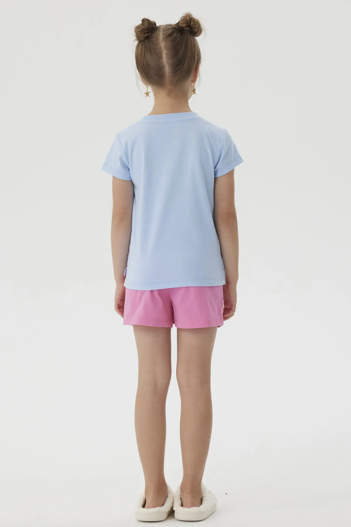 Pijama Niña Short Stitch Celeste - Image 2
