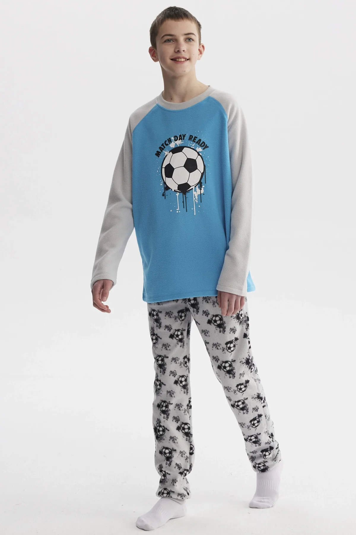 Pijama Niño Polera Y Pantalón Gris - Image 4