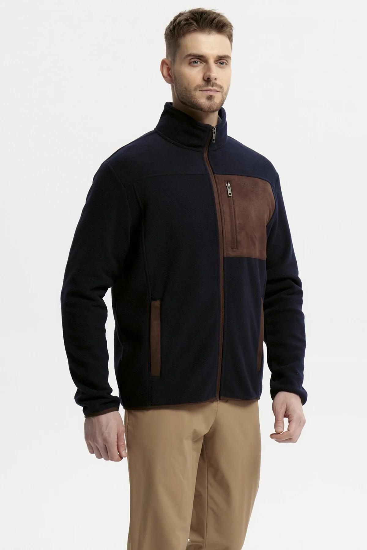 Polar Hombre Slim Cuello Con Cierre Azul Marino - Image 2
