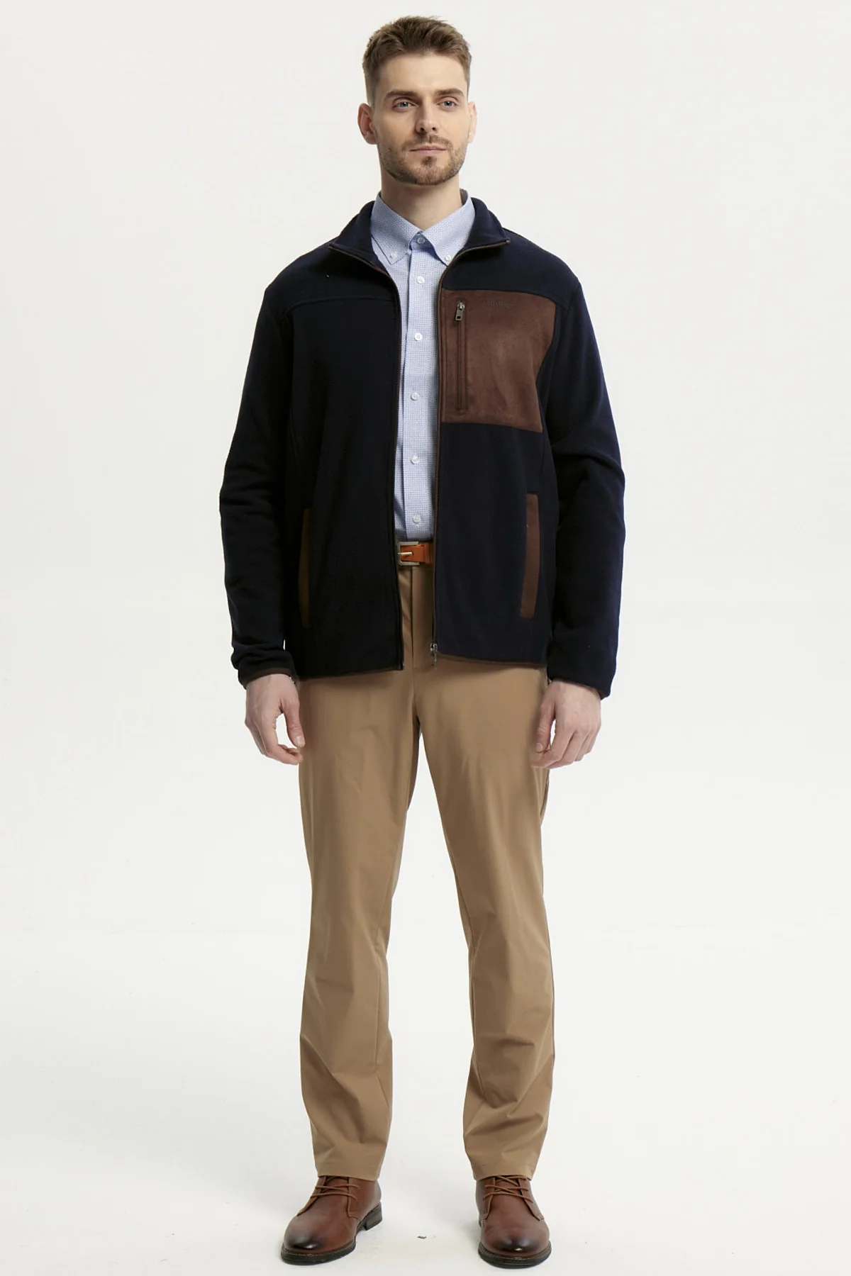 Polar Hombre Slim Cuello Con Cierre Azul Marino - Image 4