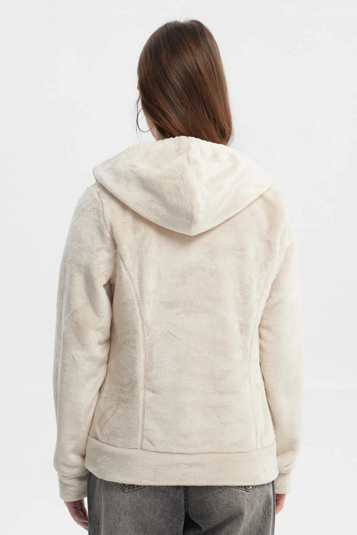 Polar Mujer Abierto Plush Beige Claro - Image 3