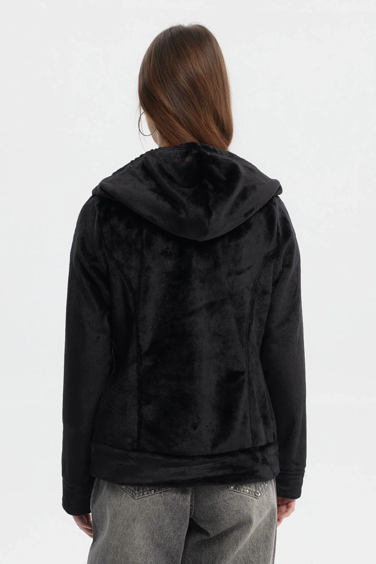 Polar Mujer Abierto Plush Negro - Image 3