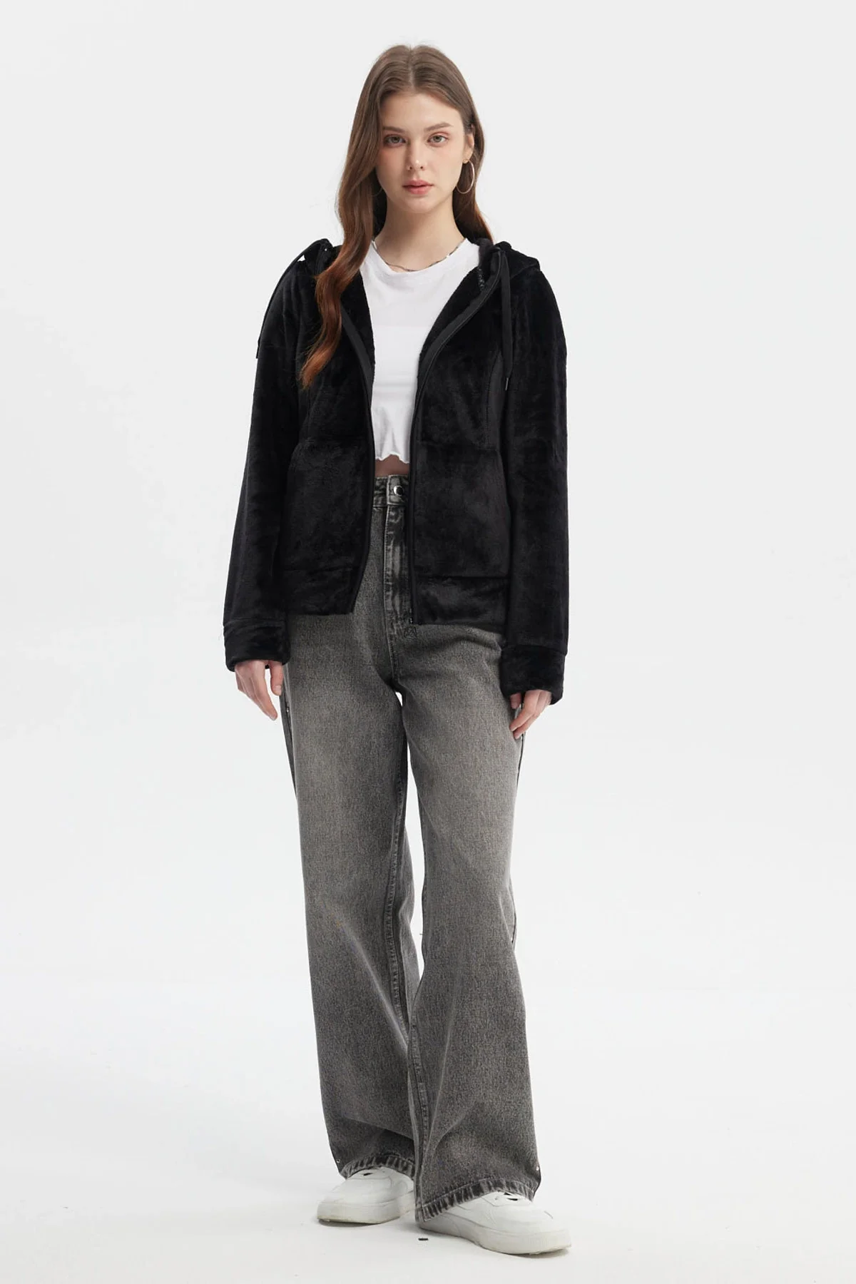 Polar Mujer Abierto Plush Negro - Image 4
