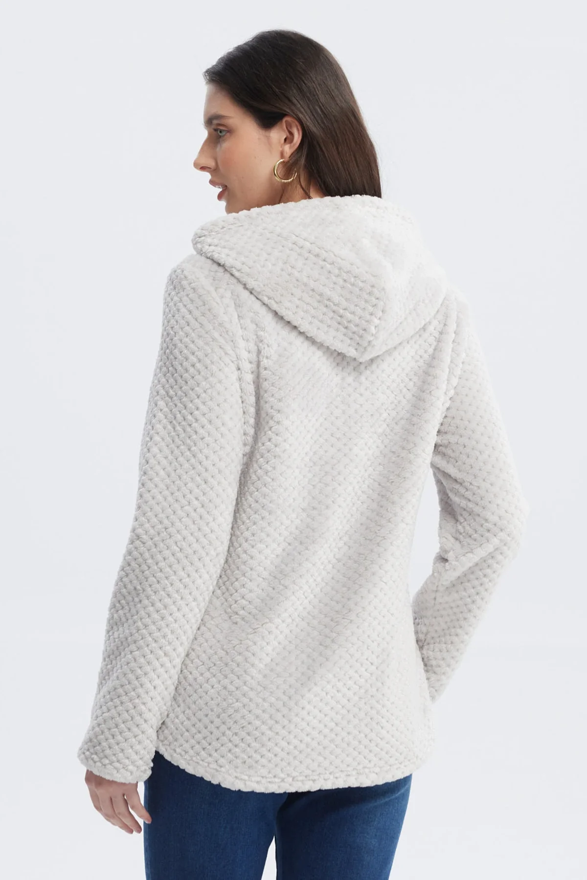 Polar Mujer Básico Aplicación Botón Gris - Image 3