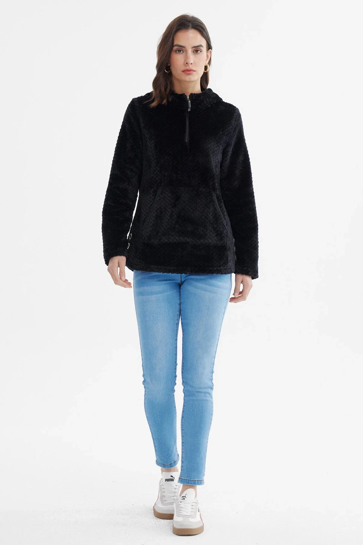 Polar Mujer Básico Aplicación Botón Negro - Image 4