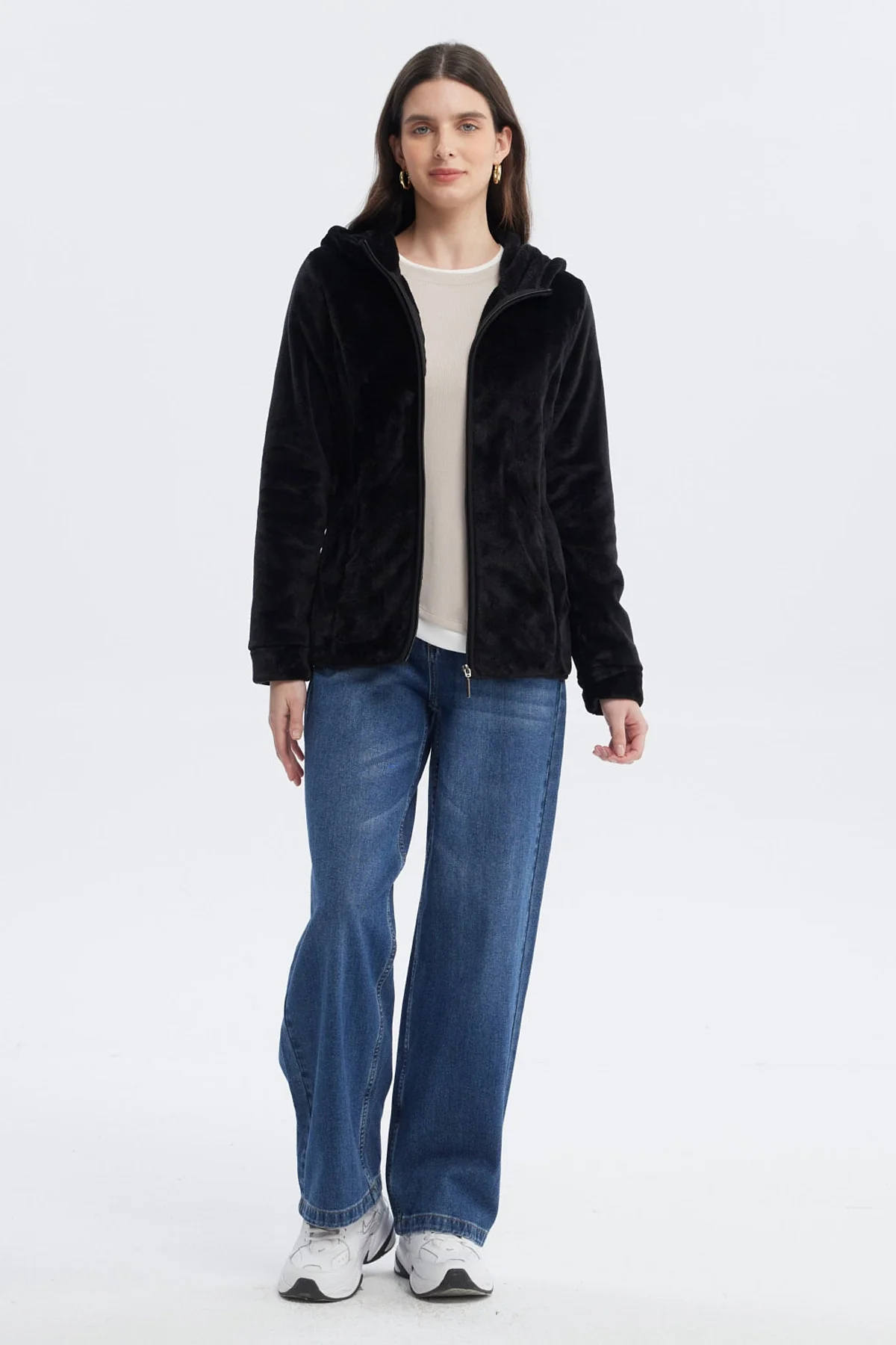Polar Mujer Básico Plush Con Cierre Negro - Image 4