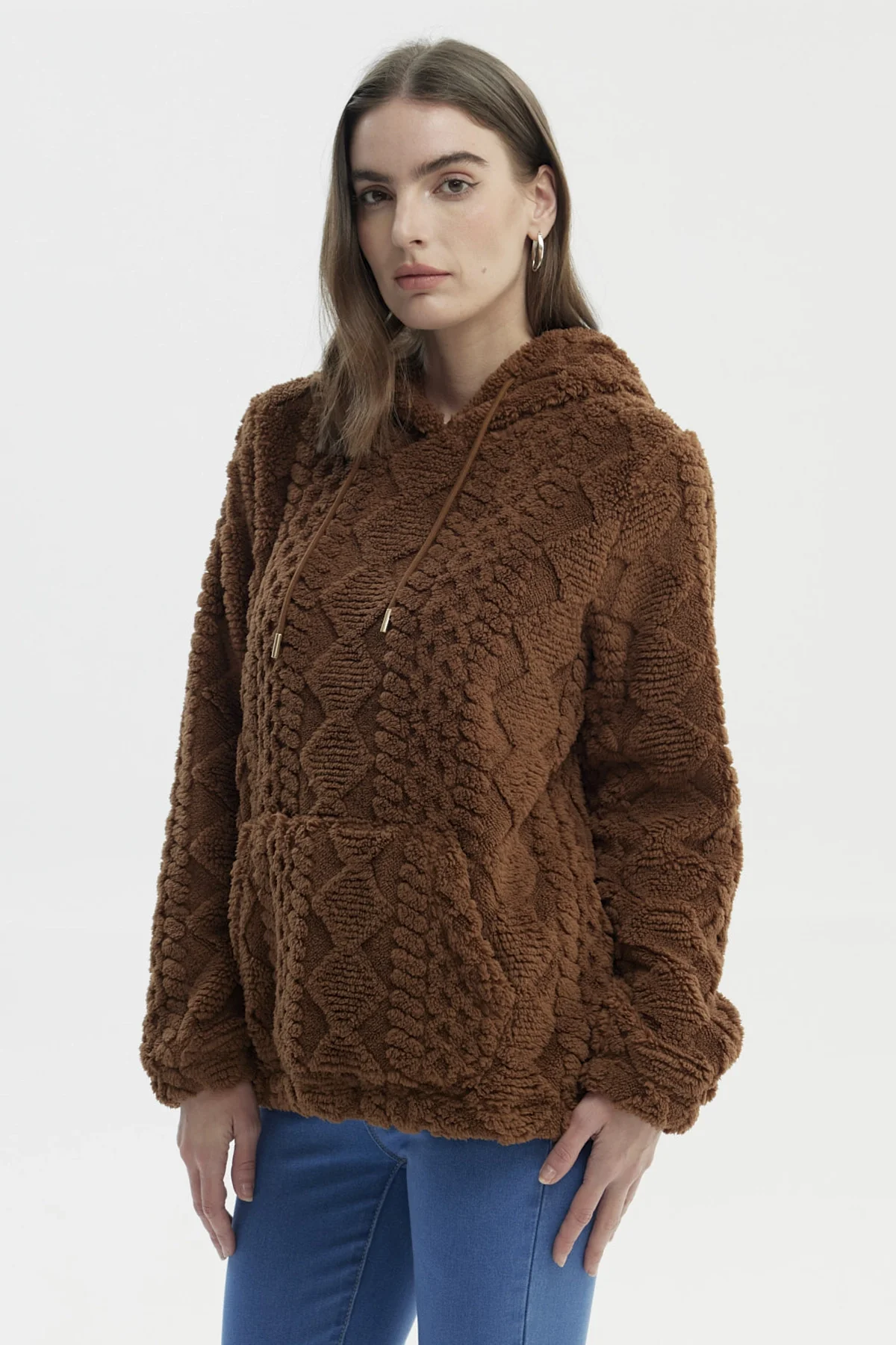 Polar Mujer Con Gorro Cerrado Camel - Image 2