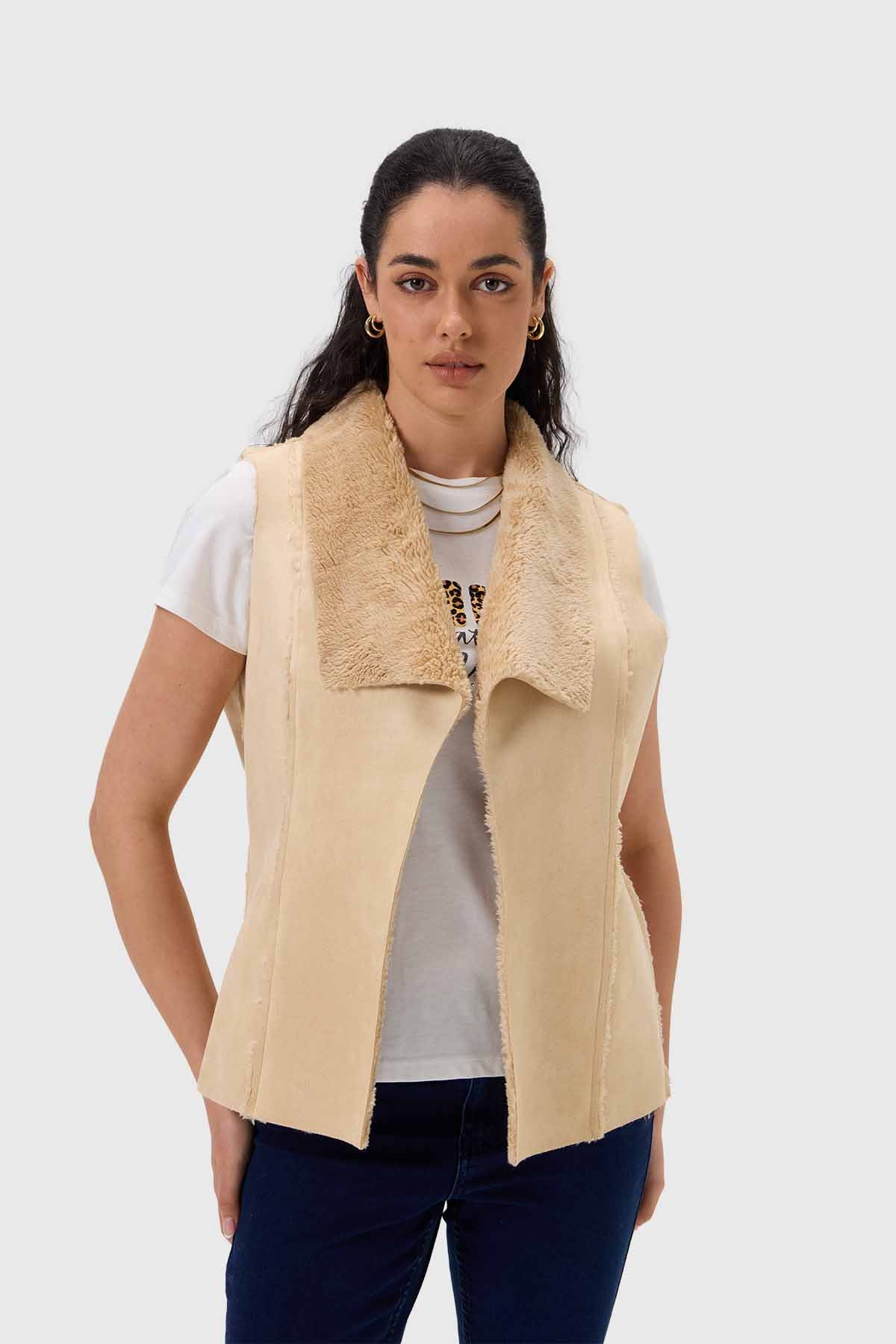 Polar Mujer Corto Antelina Solapa Taupe - Image 2