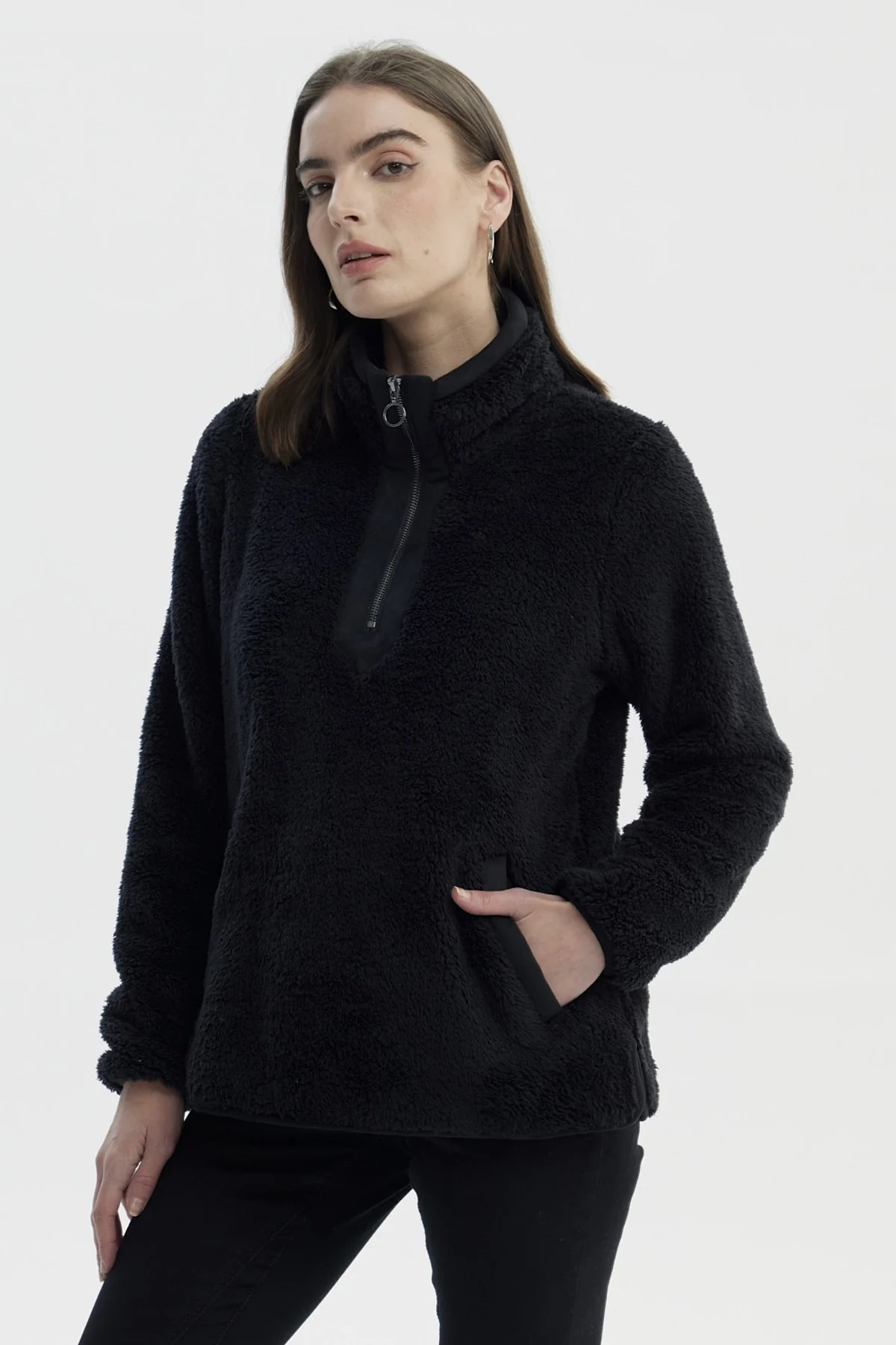 Polar Mujer Cuello Alto Con Medio Cierre Negro - Image 2