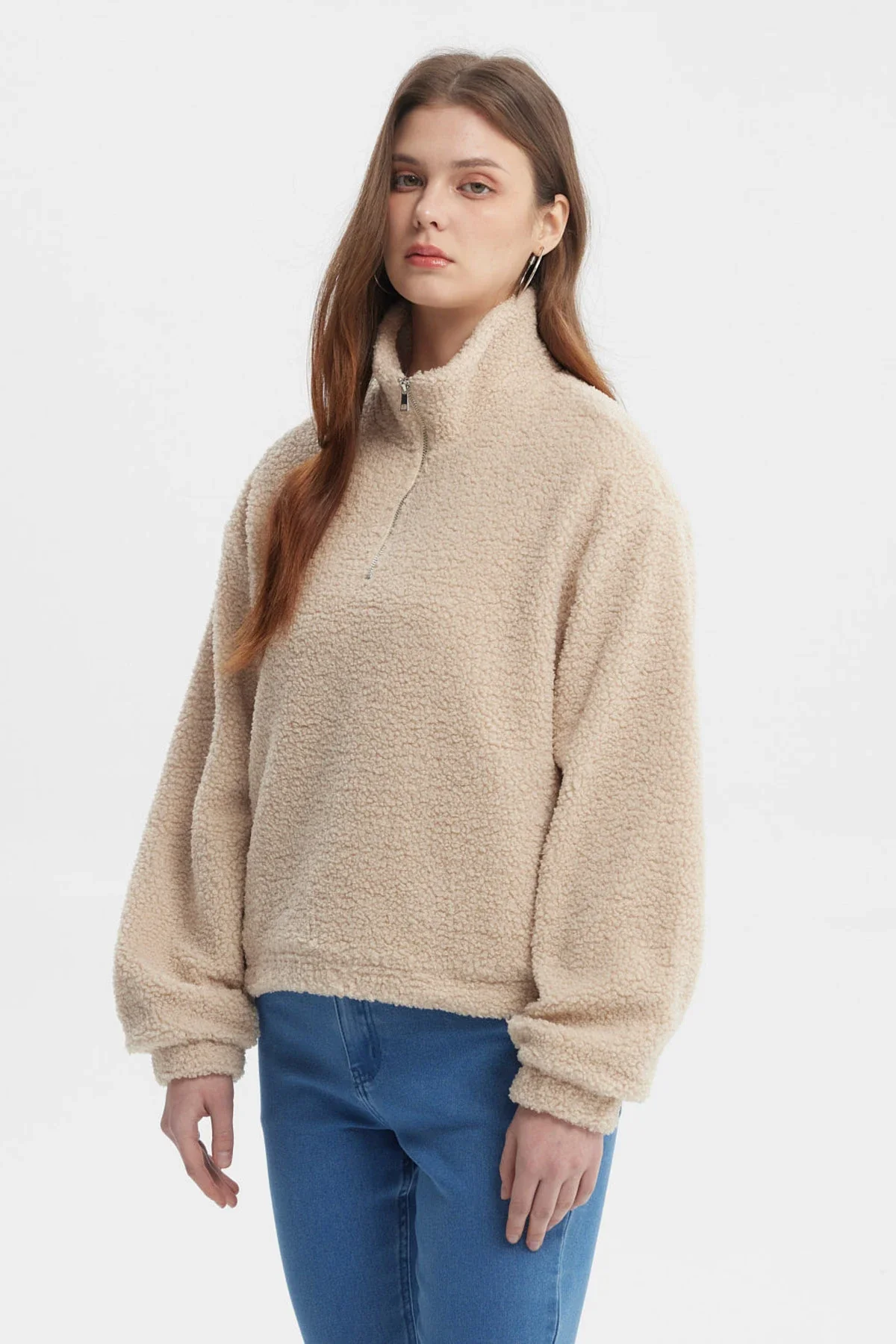 Polar Mujer Cuello Camisero Beige Oscuro - Image 2