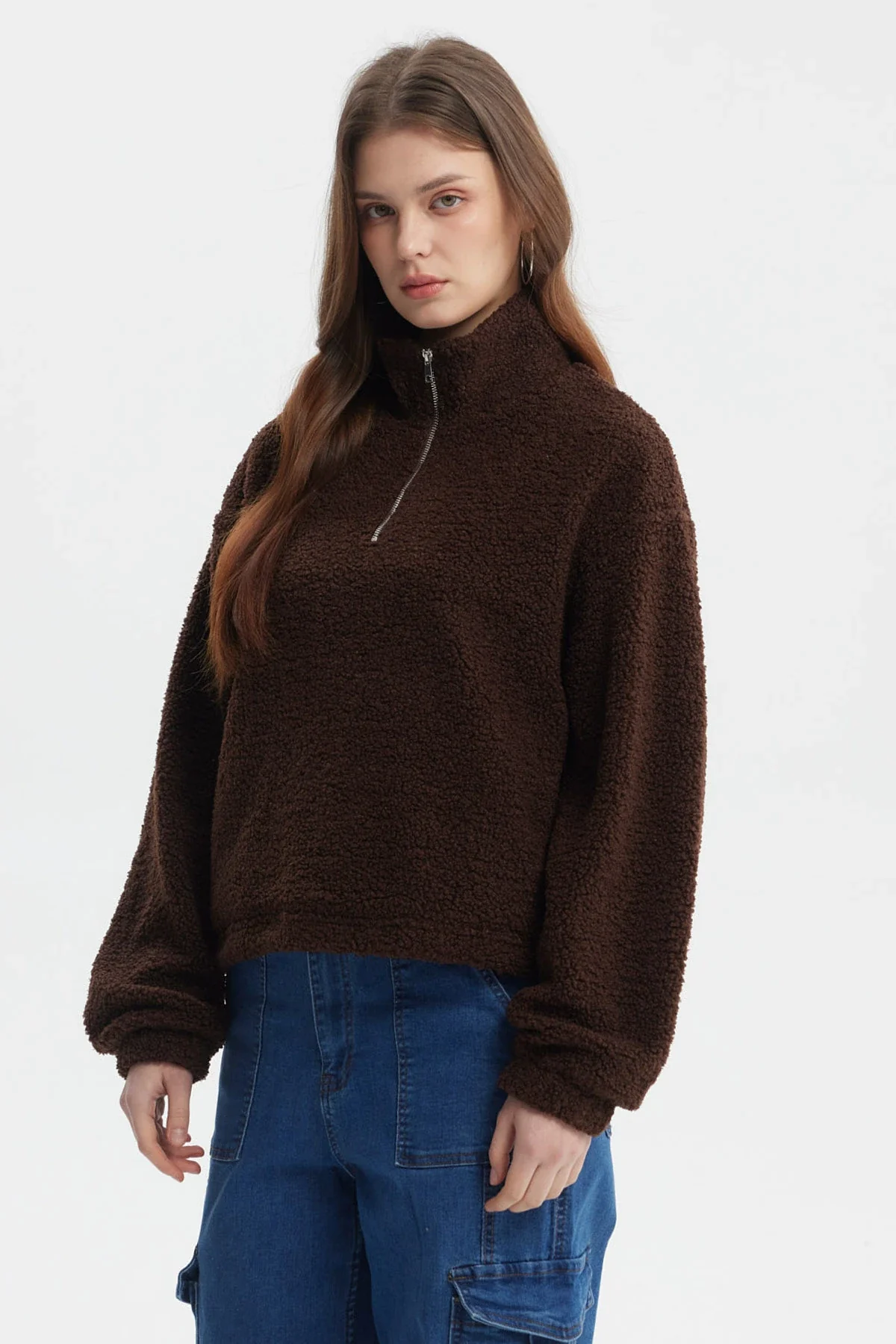Polar Mujer Cuello Camisero Café Oscuro - Image 2