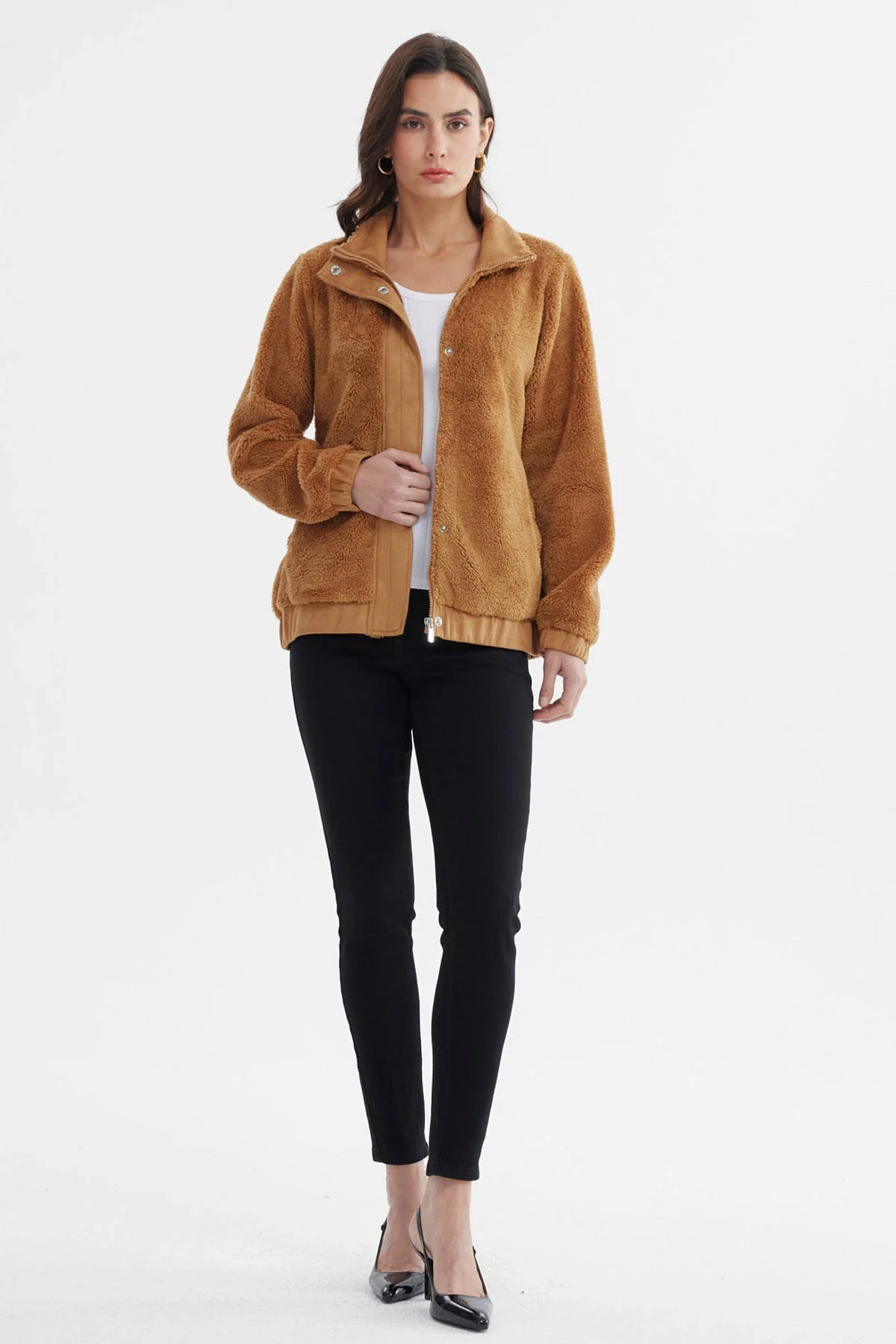 Polar Mujer Cuello Camisero Camel - Image 4