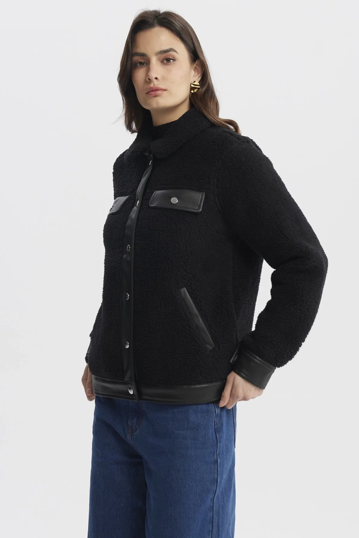 Polar Mujer Cuello Camisero Negro - Image 2