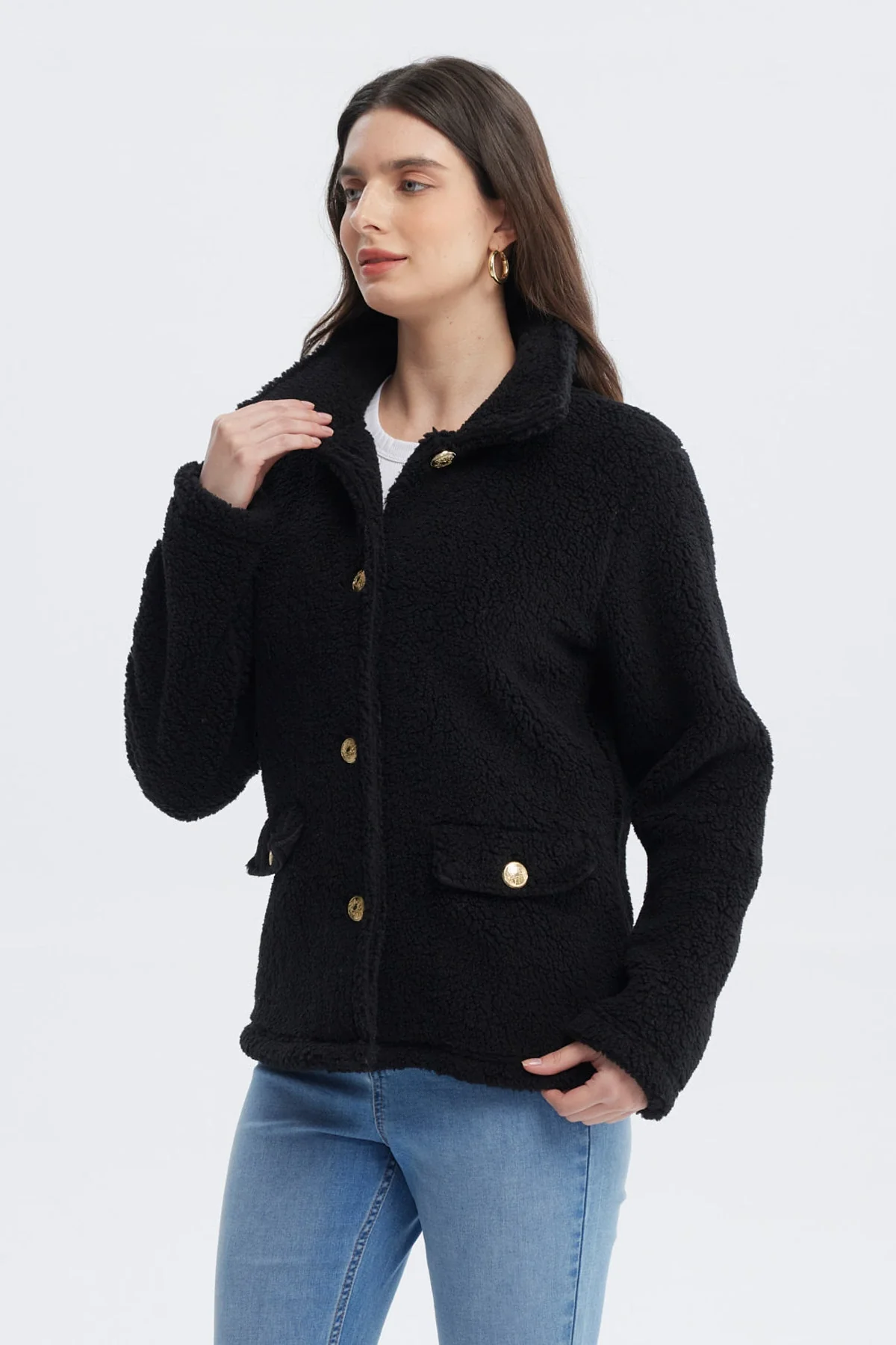 Polar Mujer Cuello Camisero Negro - Image 2