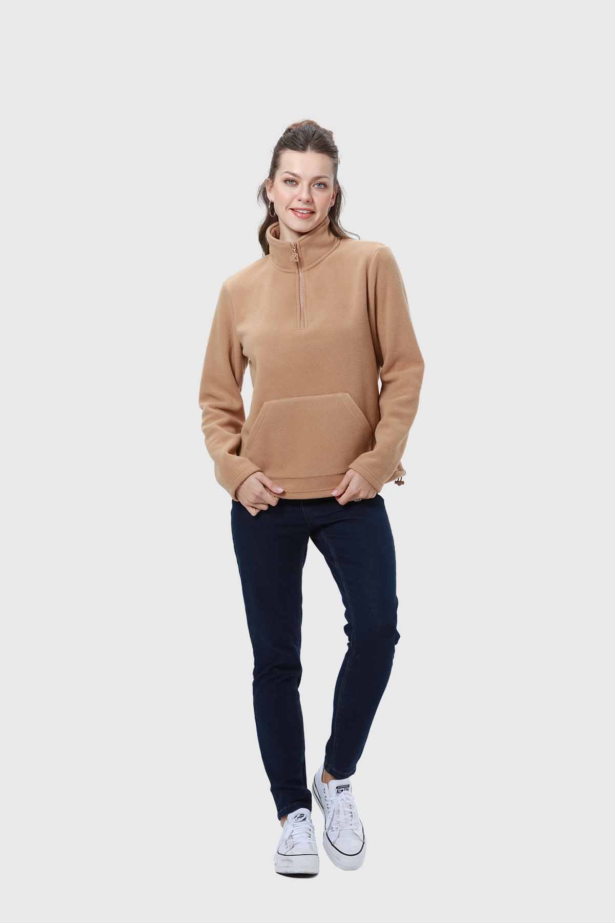 Polar Mujer Medio Cierre Estampado Camel - Image 4
