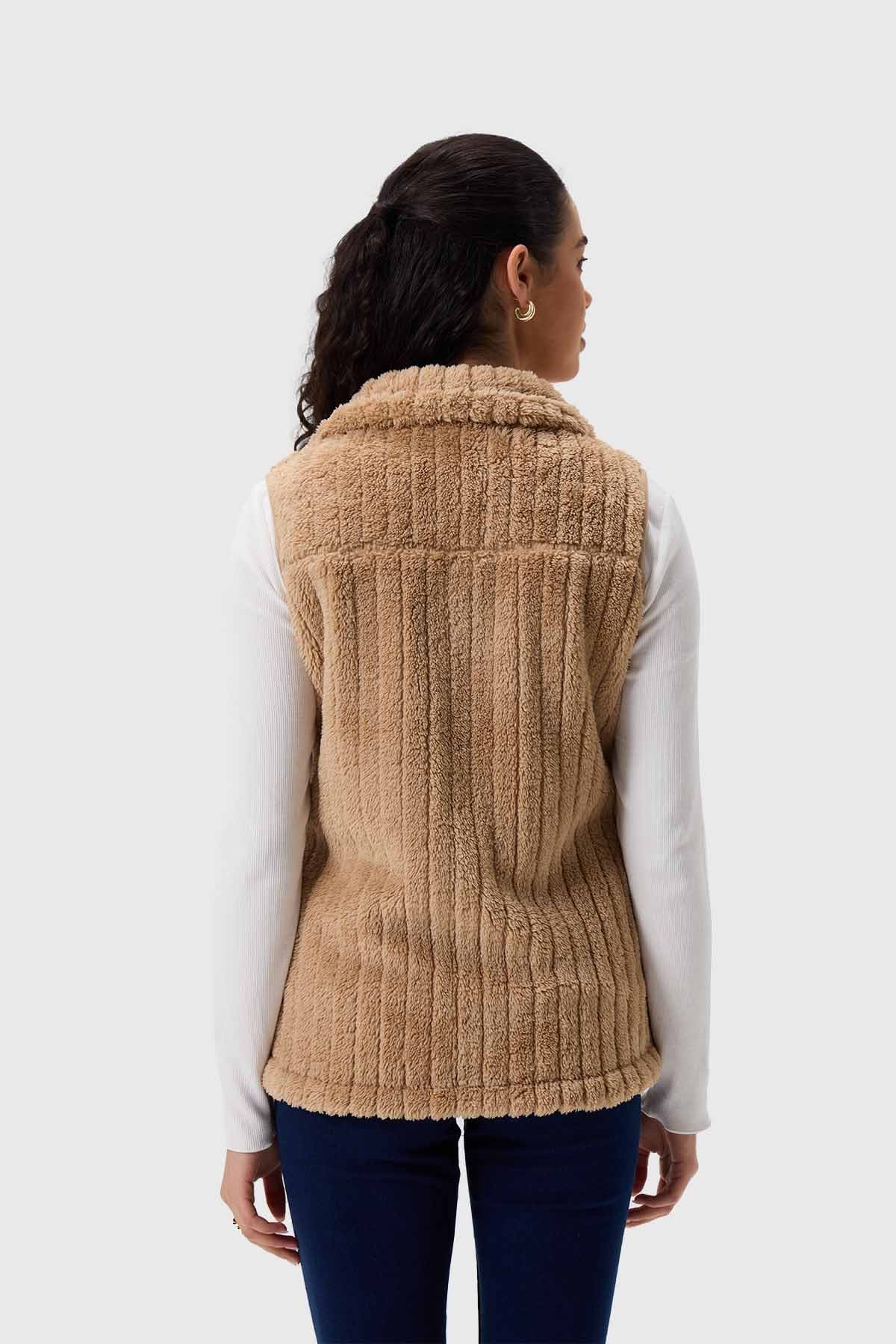 Polar Mujer Peludo Con Textura Beige - Image 3