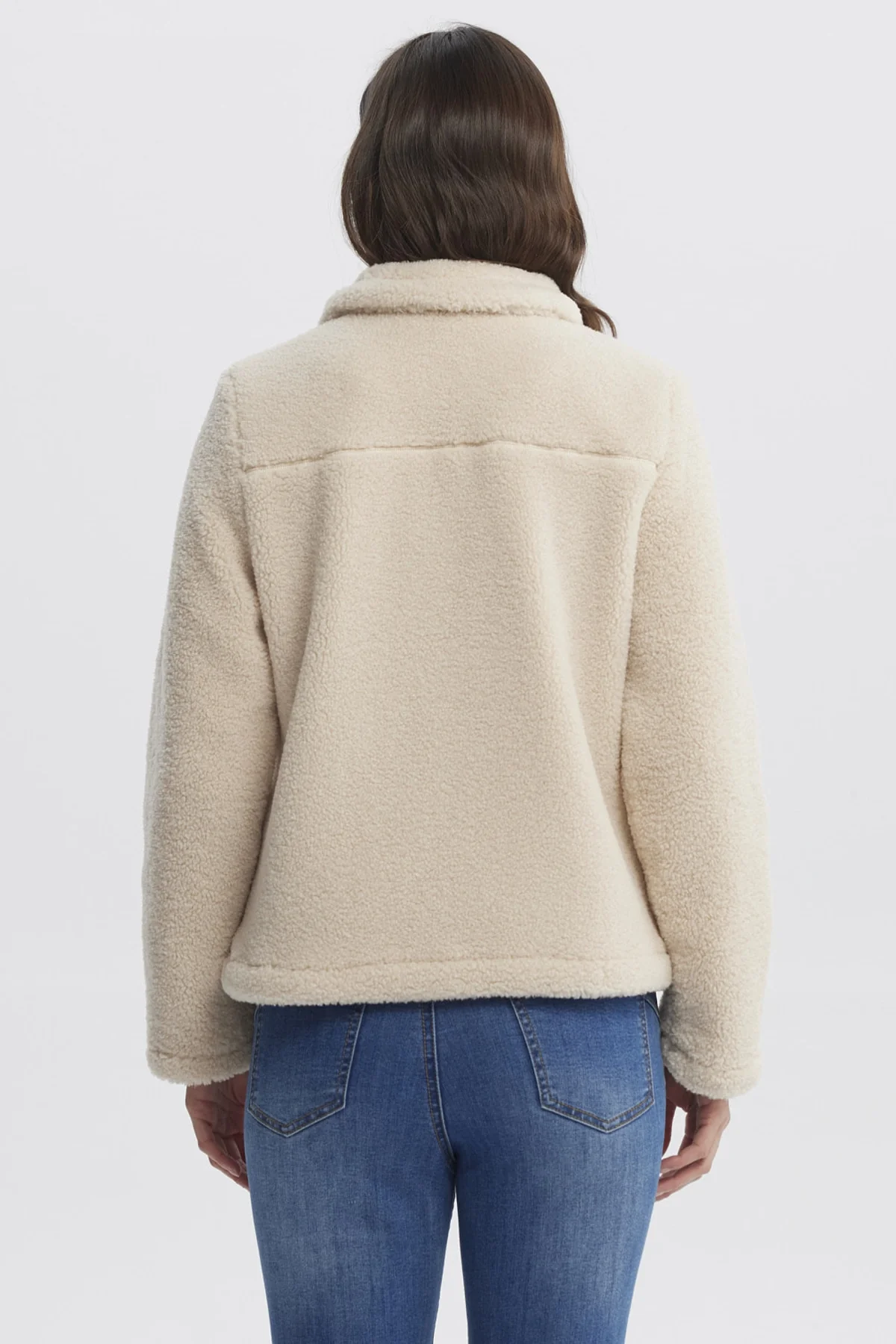 Polar Mujer Tipo Chaqueta Cuello Alto Beige - Image 3