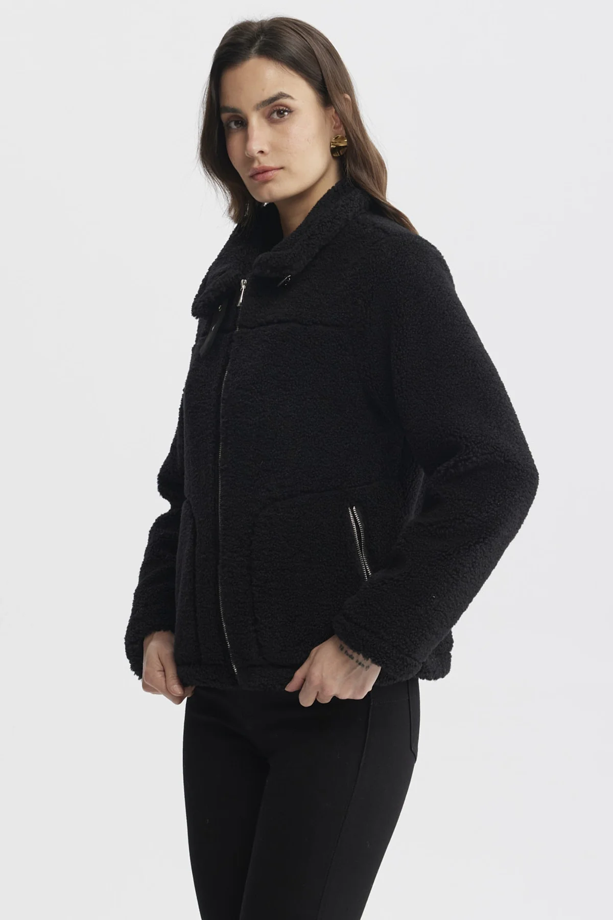 Polar Mujer Tipo Chaqueta Cuello Alto Negro - Image 2