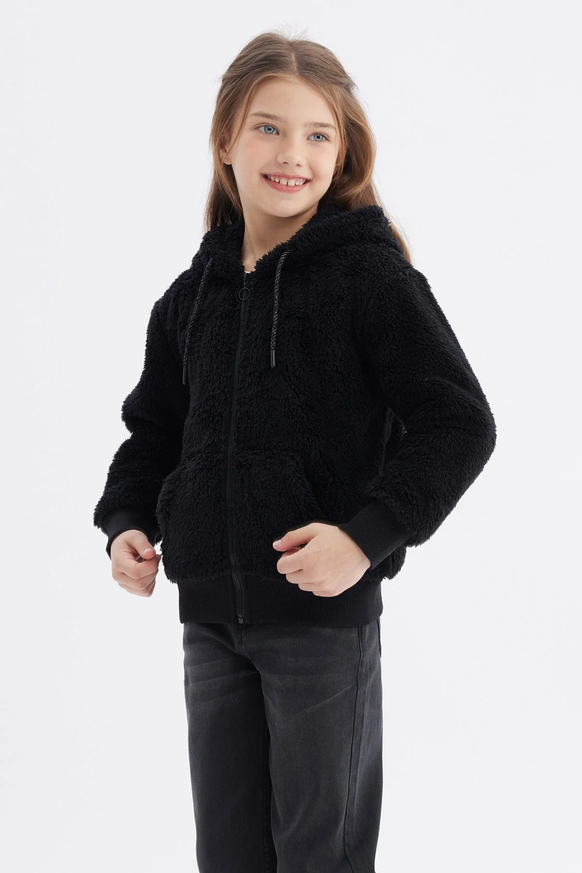 Polar Niña Peludo Básico Negro - Image 2