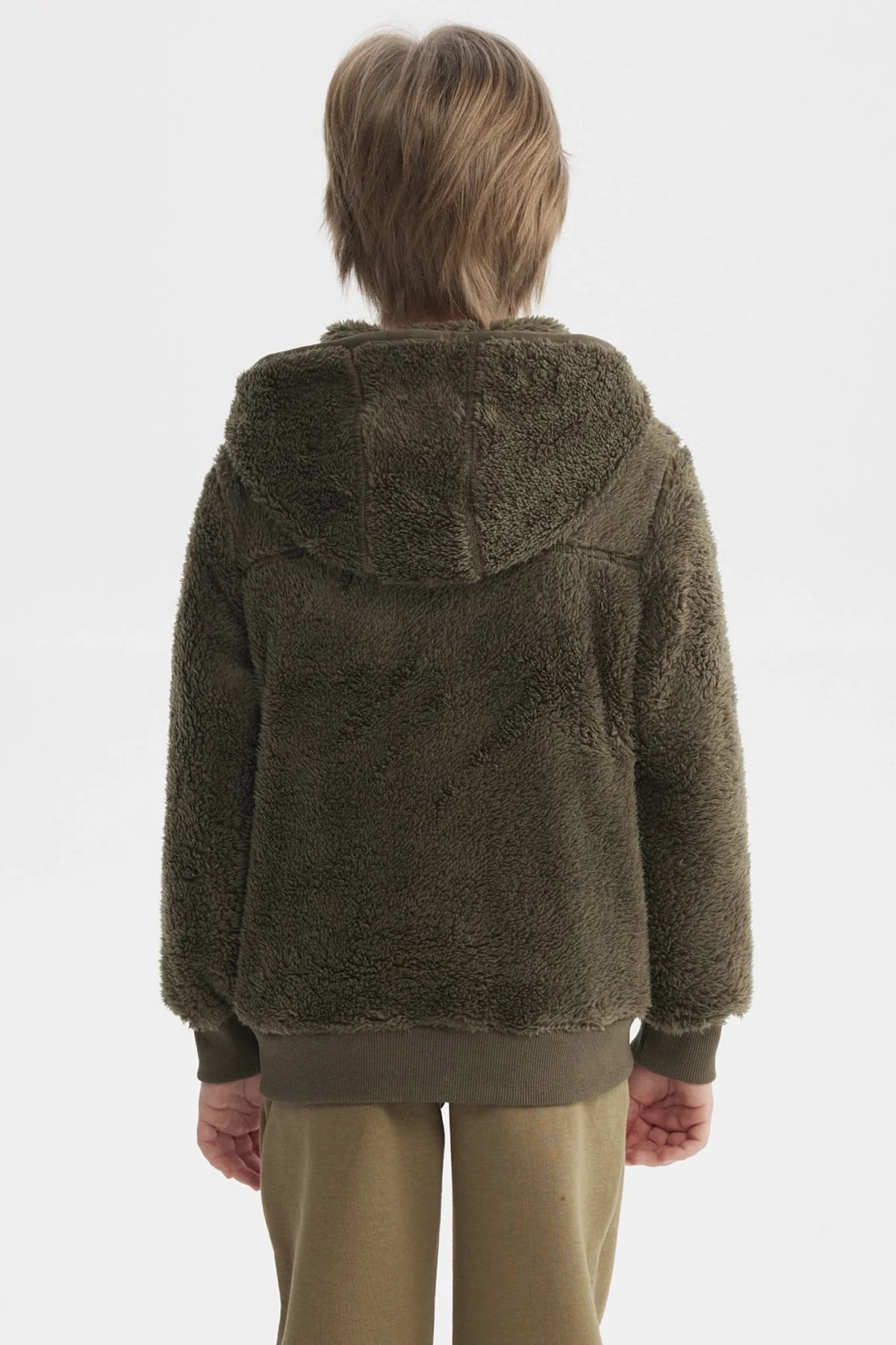 Polar Niño Básico Peludo Verde Militar - Image 3