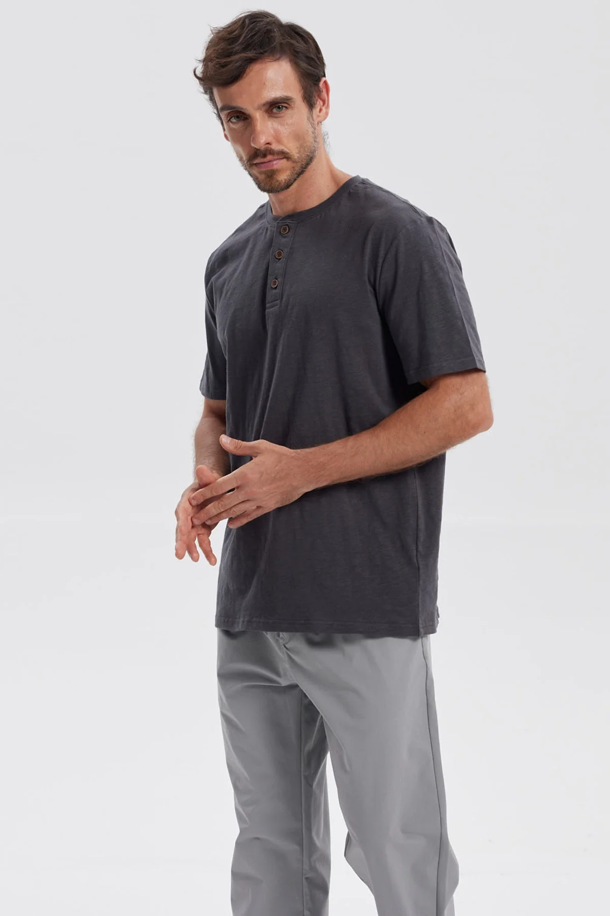 Polera Hombre 3 Botones Marengo - Image 2
