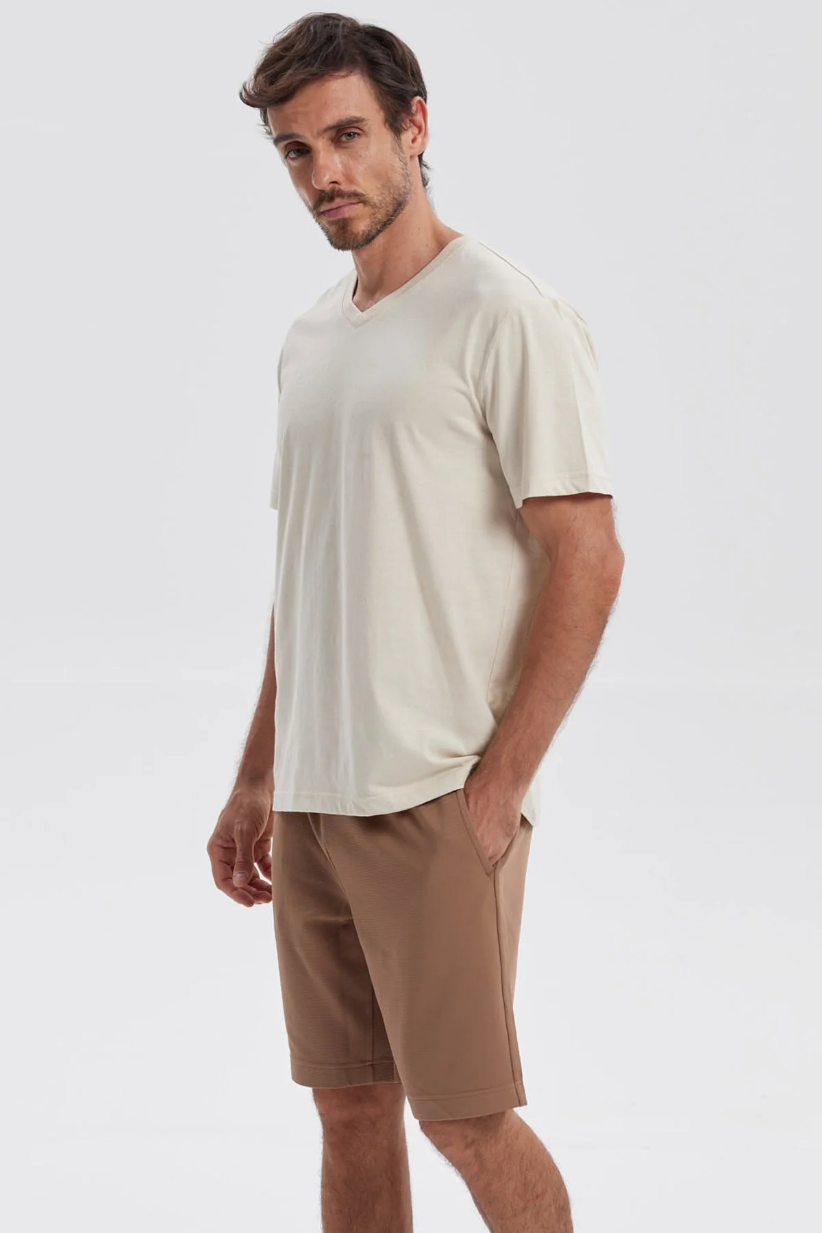 Polera Hombre Básica Beige - Image 2