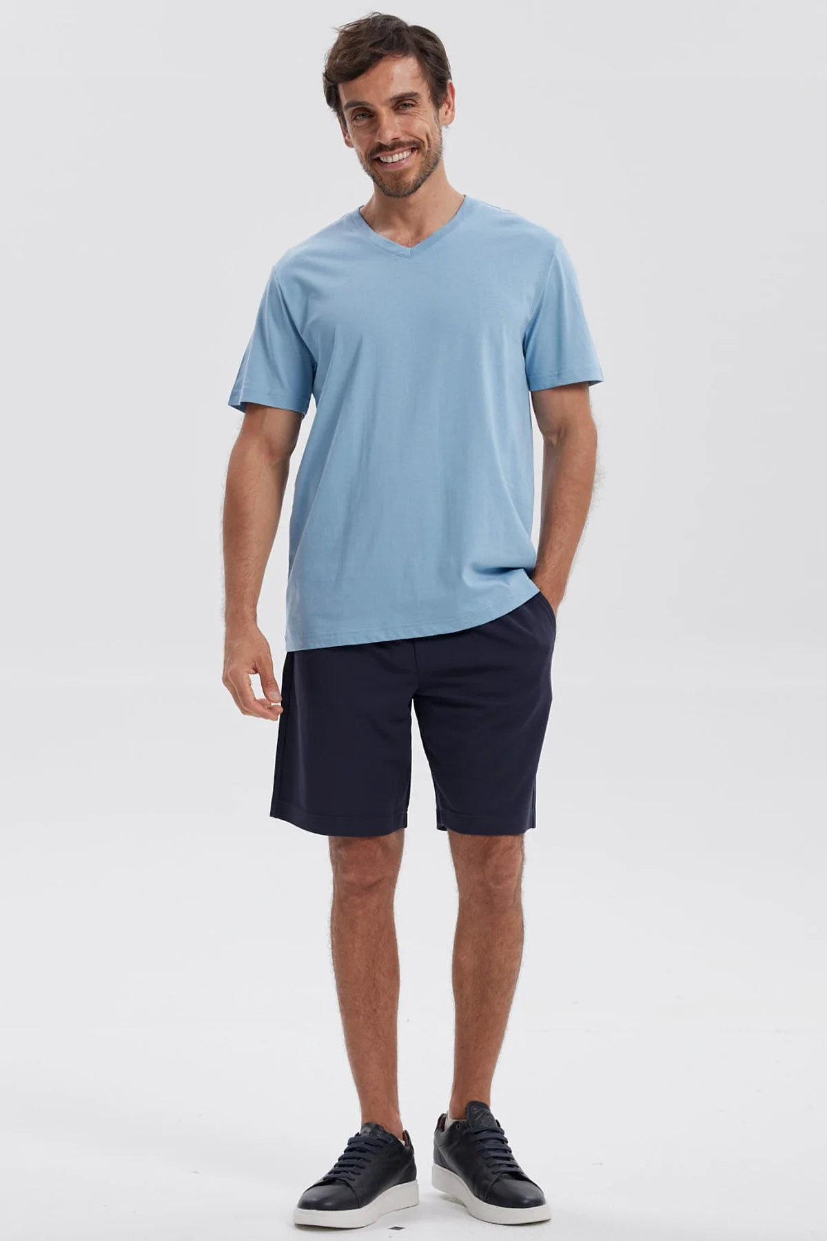 Polera Hombre Básica Celeste Claro - Image 4