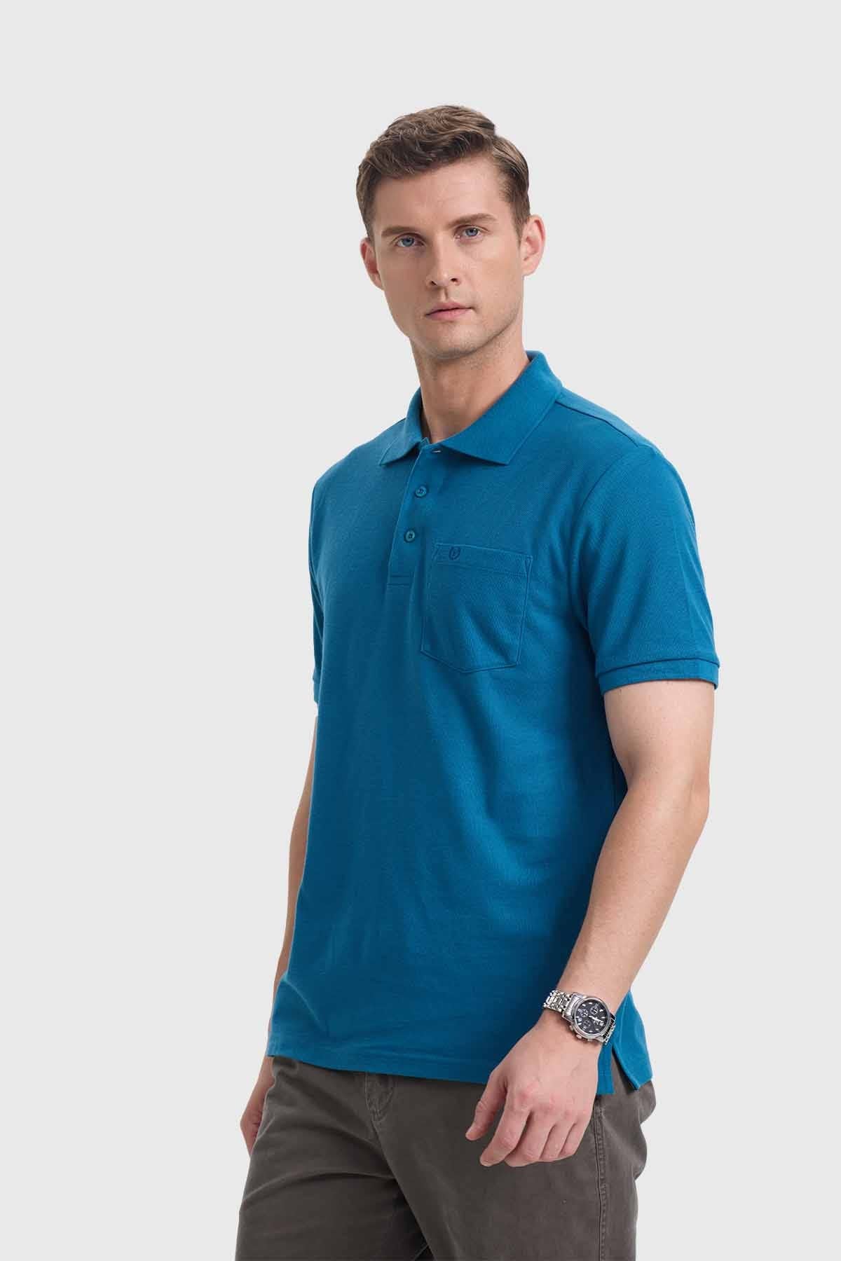 Polera Hombre Básica Piqué Petróleo - Image 2