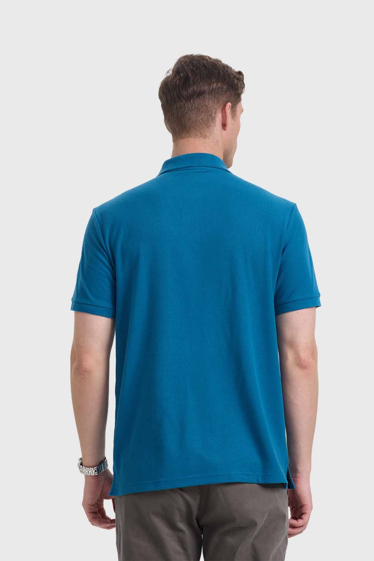 Polera Hombre Básica Piqué Petróleo - Image 3