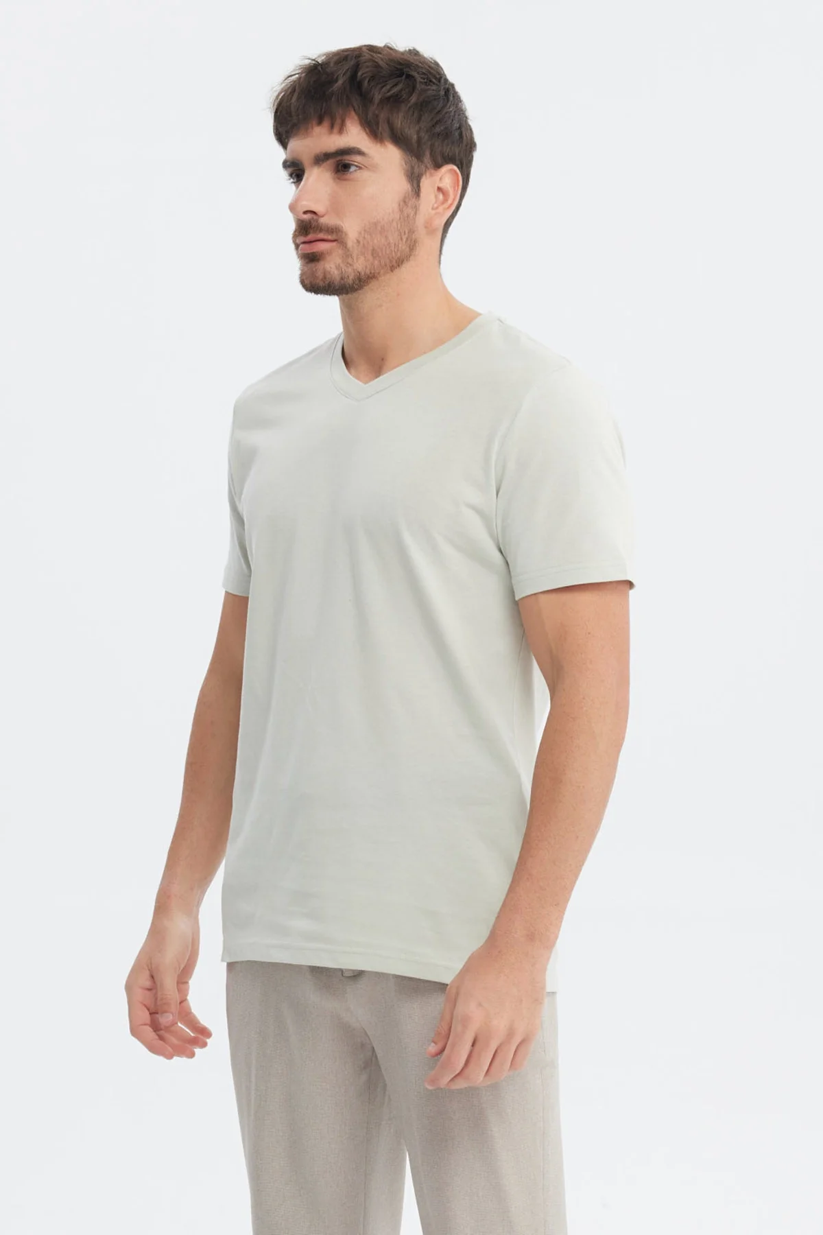 Polera Hombre Básica Verde Claro - Image 2