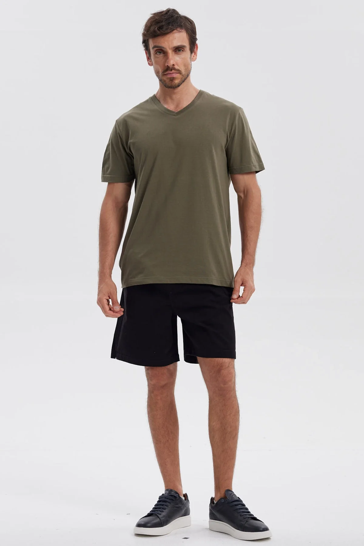 Polera Hombre Básica Verde Militar - Image 4